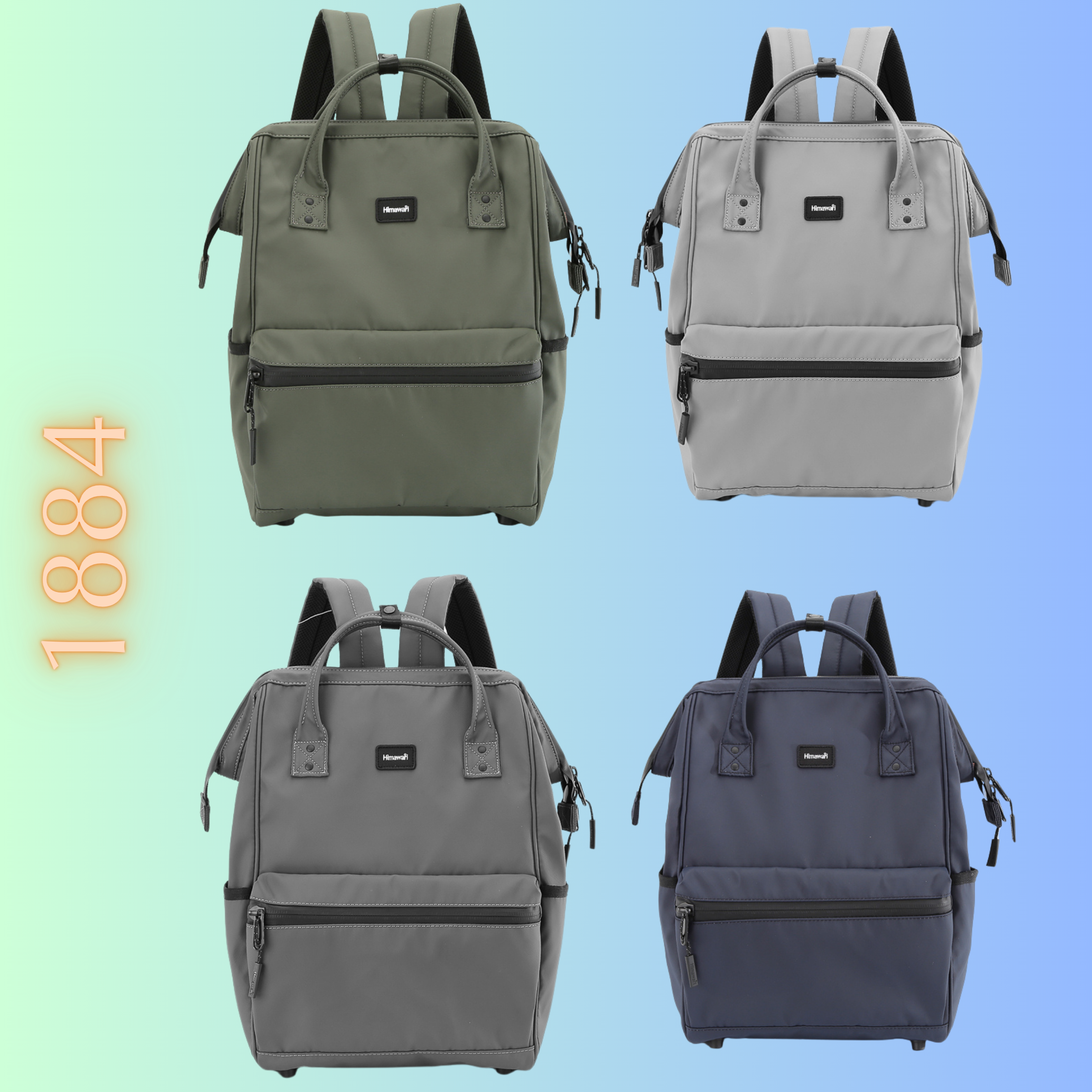 USB PORT WATERPROOF BACKPACK 1884 - ALL COLOR