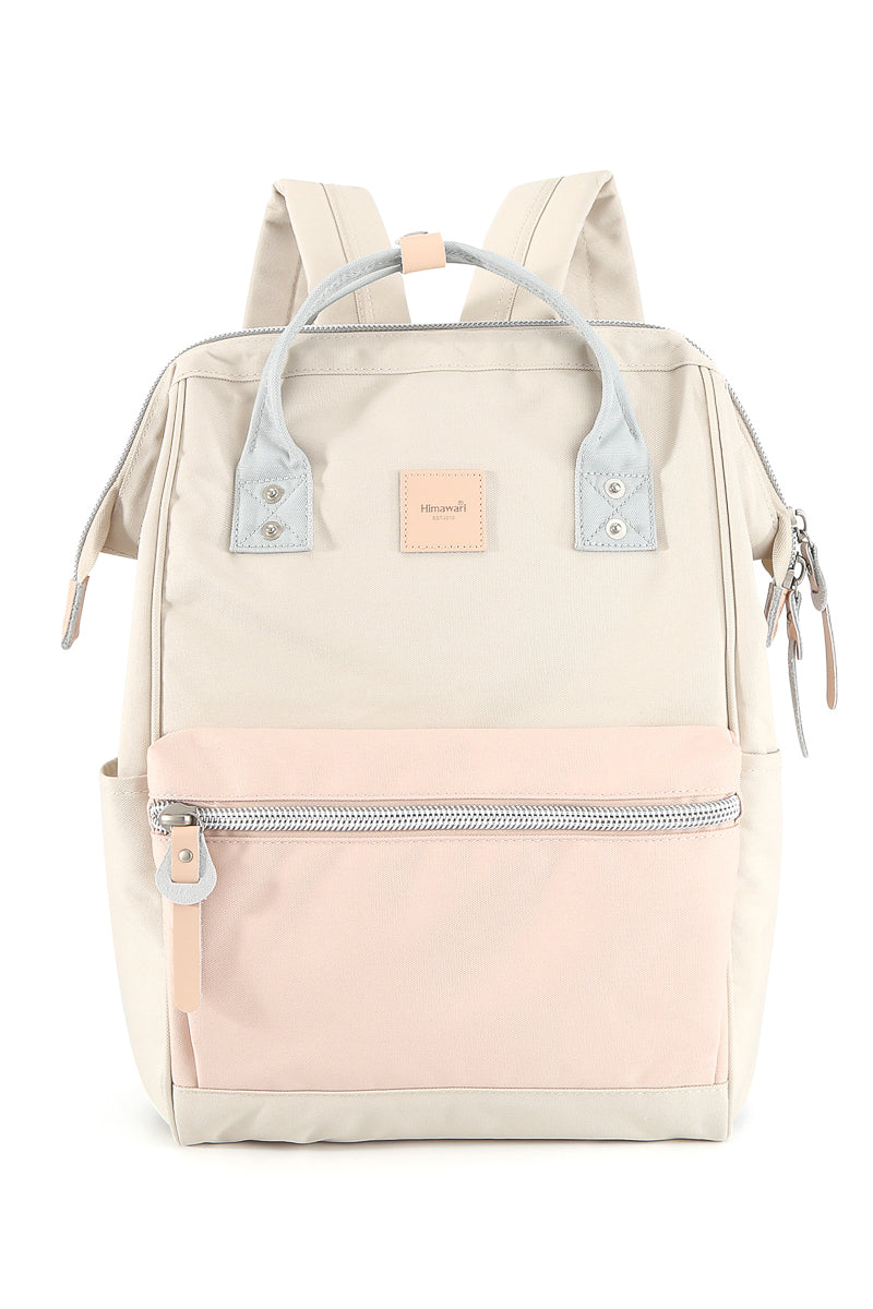 WATER RESISTANT LAPTOP BACKPACK-CREAM/GREEN