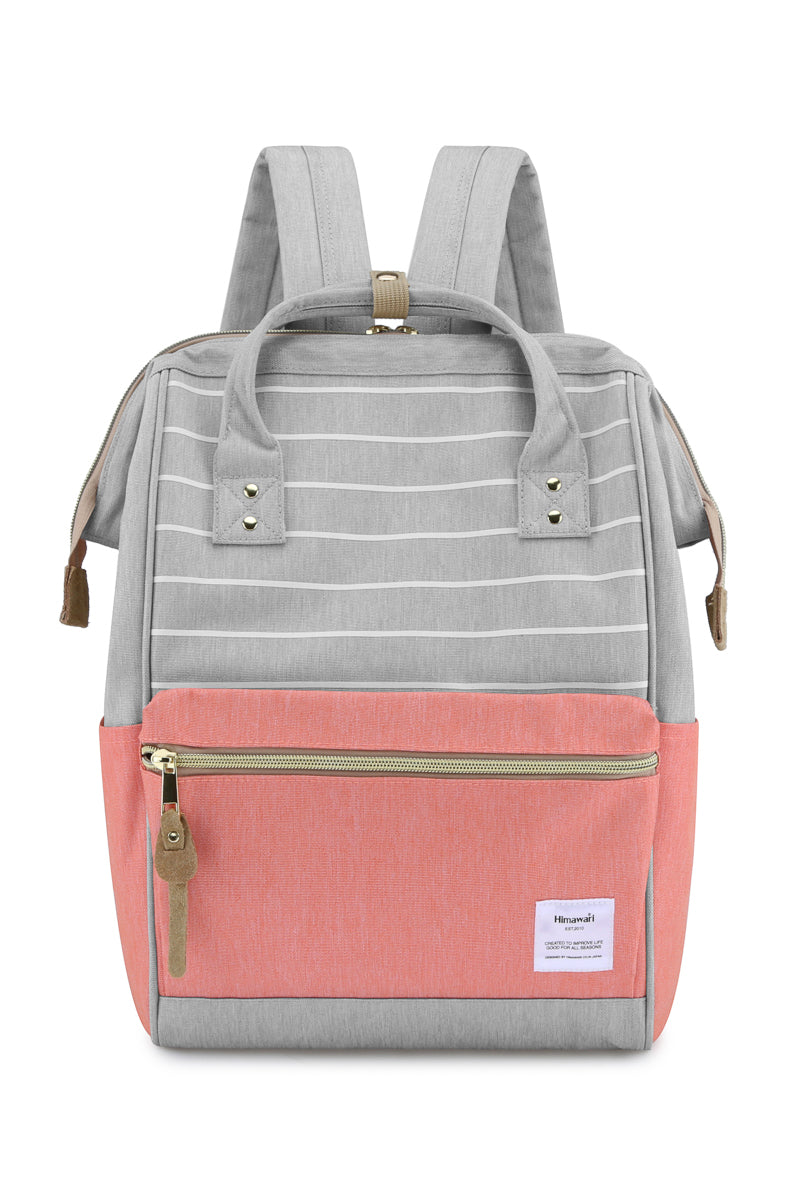 Holly Daze 15" Waterproof Backpack-GREY/NAVY/STRIPE