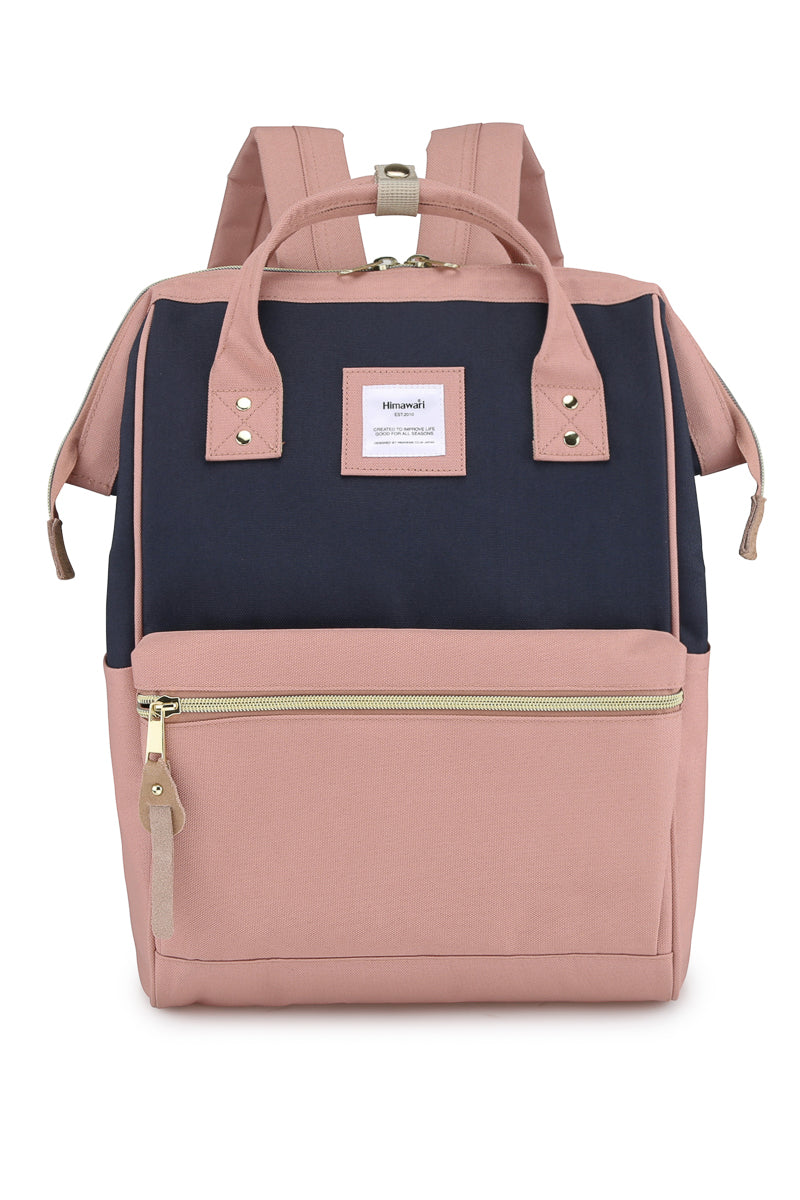 Holly Daze 15" Waterproof Backpack-GREY/PINK/STRIPE