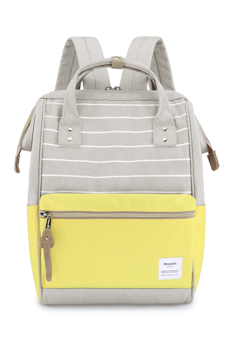 Holly Daze 15" Waterproof Backpack-GREY/PINK/STRIPE