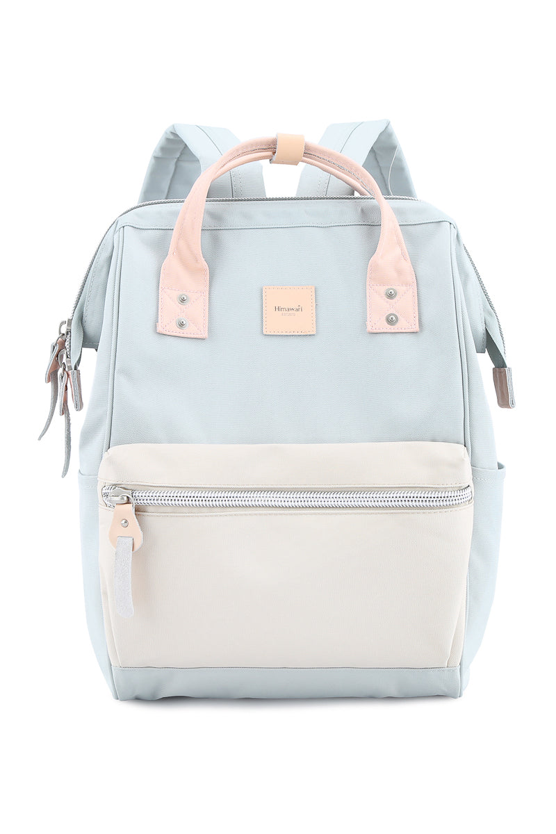 WATER RESISTANT LAPTOP BACKPACK-1881 - CREAM/LIGHT GREEN