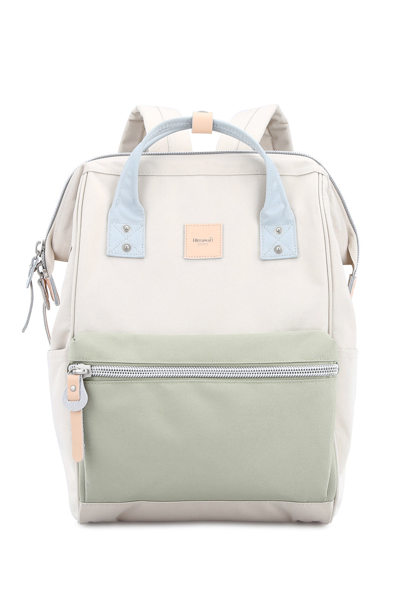 WATER RESISTANT LAPTOP BACKPACK-GREY/MINT