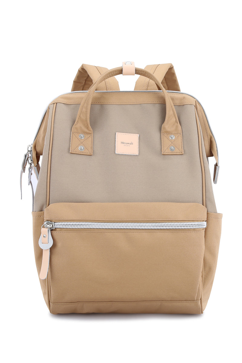 WATER RESISTANT LAPTOP BACKPACK-1881 - CREAM/BLUE