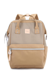 WATER RESISTANT LAPTOP BACKPACK-1881 - CREAM/LIGHT GREEN