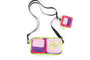 NYLON POCKET MULTI POUCH CROSSBODY BAG 8011 - HOT PINK