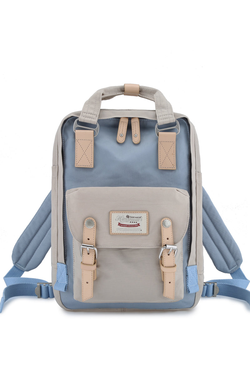 14.9 VINTAGE WATERPROOF BACKPACK-HY188L-BEIGE/NAVY/57