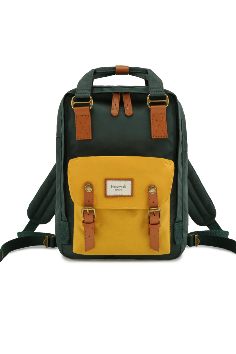 14.9 VINTAGE WATERPROOF BACKPACK-HY188L-GREEN/YELLOW/56