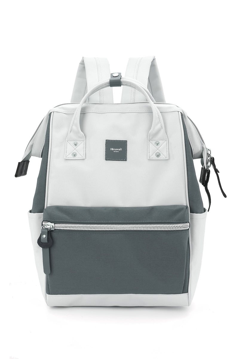 WATER RESISTANT LAPTOP BACKPACK-1881 - CREAM/BLUE