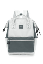 WATER RESISTANT LAPTOP BACKPACK-1881 - CREAM/LIGHT GREEN